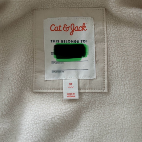 Cat & Jack Cream Quilted Puffer Jacket - Picture 3 of 6